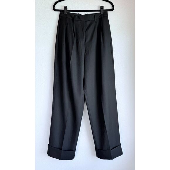 NWT Rag & Bone Women's Marianne Italian Wool Cuffed Hem Trousers in Black Size 2 - Picture 7 of 13